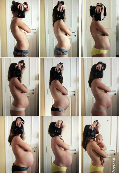 gravidez nove meses 400x582 Idéias de fotos para registrar sua gravidez