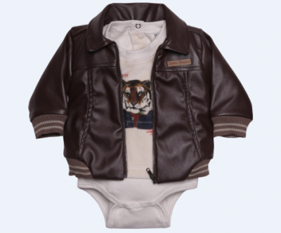 jaqueta de couro para bebê