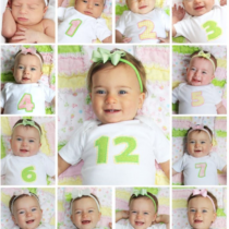 Montagem de fotos do primeiro ano do bebê