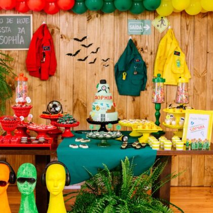 Festa de aniversário com tema Detetives do Prédio Azul