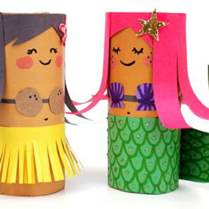 Brincadeiras para as crianças com rolo de papel