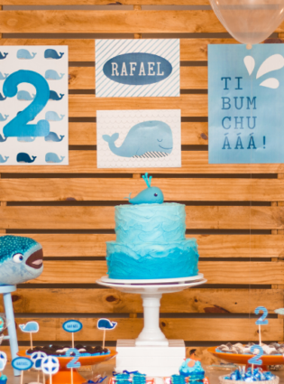 Festa: Aniversário de 2 anos com tema de Baleia