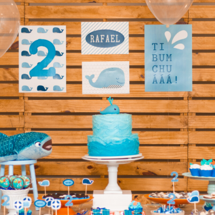 Festa: Aniversário de 2 anos com tema de Baleia