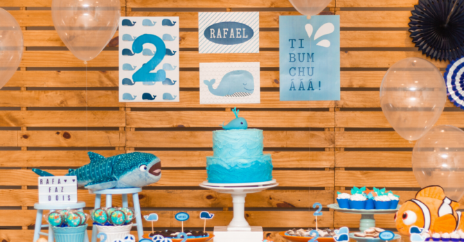 Festa: Aniversário de 2 anos com tema de Baleia